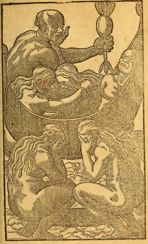 [Tupinambá men and women mourn a deceased man]