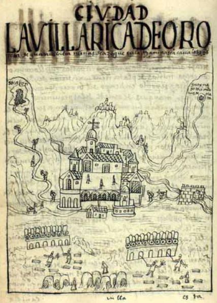 La Villa Rica de Oropesa de Guancabilca, Minas de Azogue. En la Dicha Mina se Acaua los Yndios