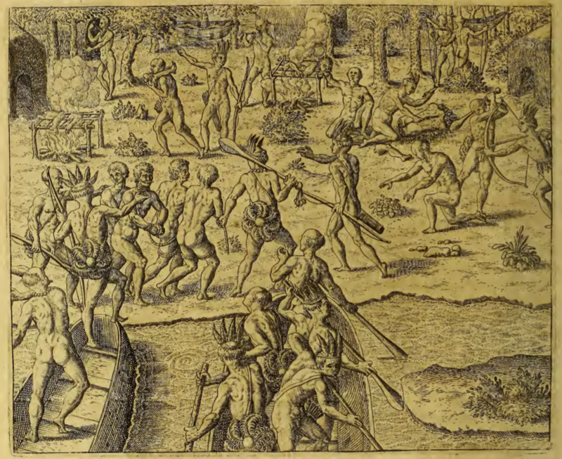 [The Tupinambá return to their village with prisoners]