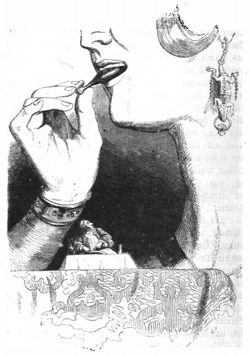[Gulliver dines with the Queen of Brobdingnag]
