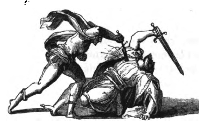[The Cid stabbing the count Lozano]