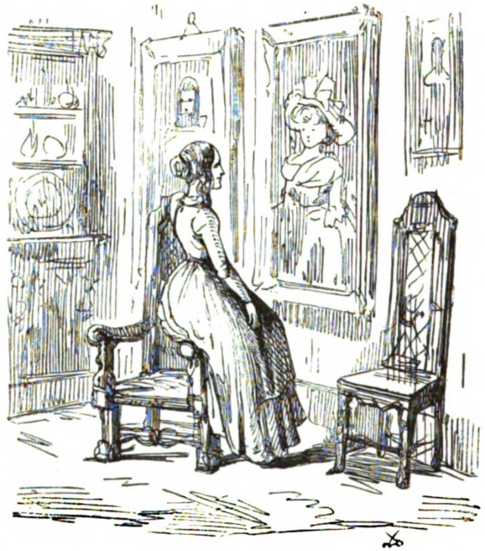 [Rebecca Sharp in the Great Hall at Queen’s Crawley]