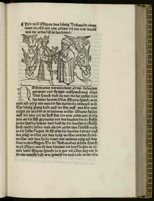 [Two Men Surrounded by Four Birds Carrying Infants]