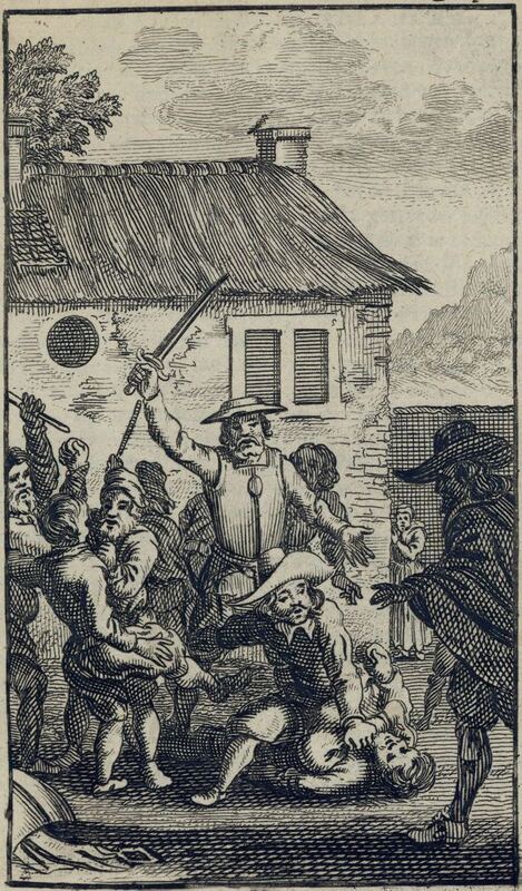 [Dispute at the inn over Mambrino's helmet and the packsaddle]