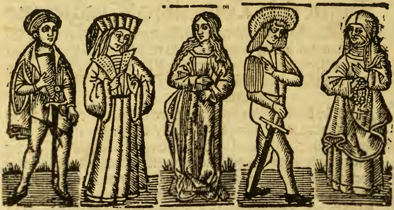 [Act I – Pármeno (?), Calisto, Melibea, Sempronio, and Celestina]