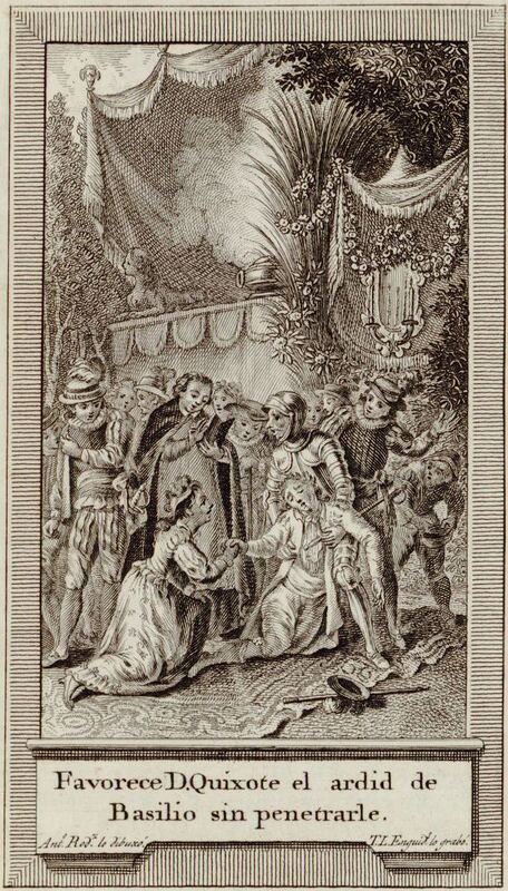 Favorece D. Quixote el ardid de Basilio sin penetrarle