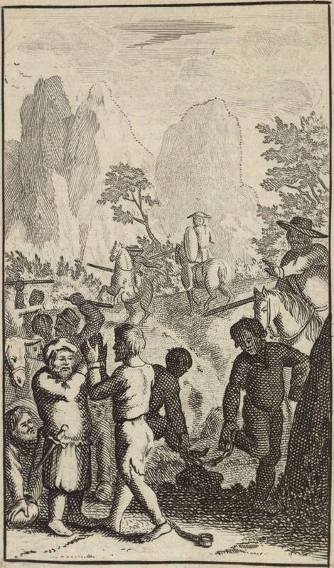 [Don Quixote and Sancho Panza release the galley slaves]