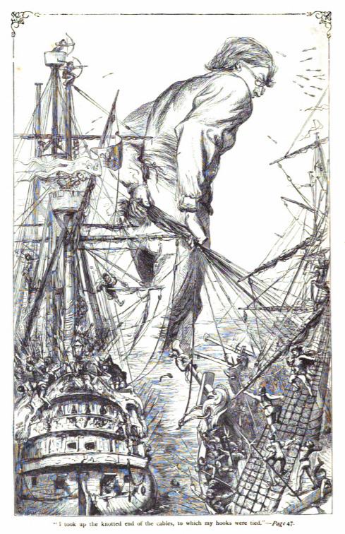 I took up the knotted end of the cables, to which my hooks were tied. - Page 47