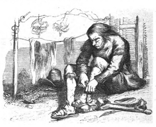 [Gulliver makes himself shoes]