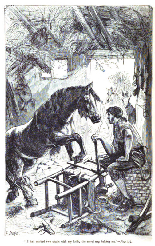 I had worked two chairs with my knife, the sorrel nag helping me. - Page 327