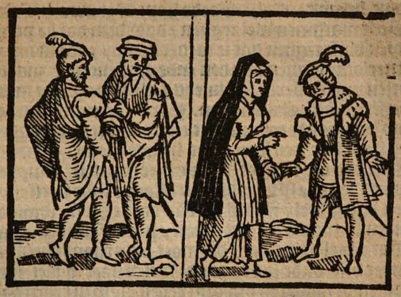 [Act VI – Sempronio Chastises Pármeno for His Snide Remarks While Celestina Talks with Calisto]