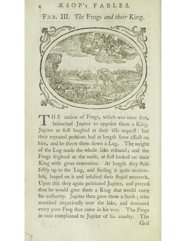 The Frogs and their Kings.Other Titles: The Frogs Who Desired a King