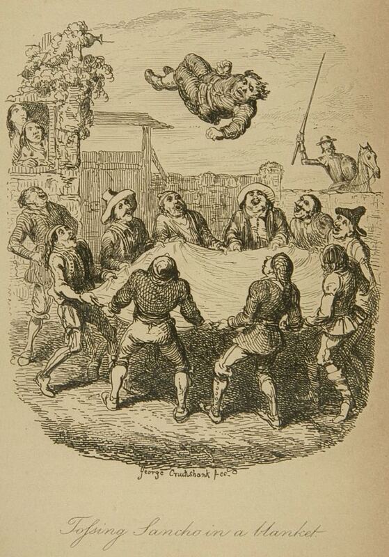 Tossing Sancho in a blanket