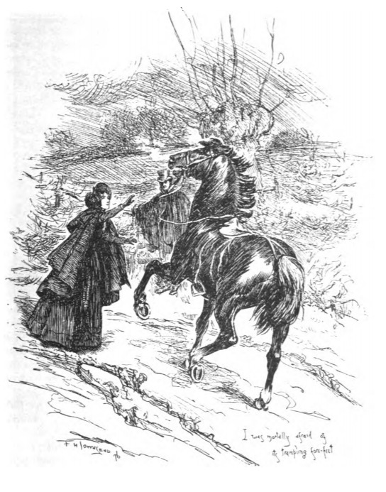 I was mortally afraid of its trampling forefeet.