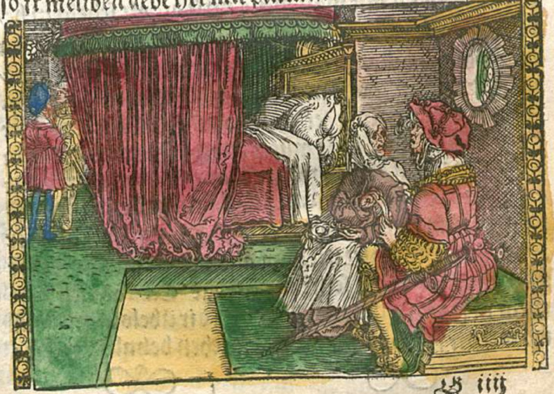 [Act VI – Celestina Talks with Calisto While Sempronio Chastises Pármeno for His Snide Remarks]