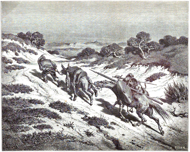 .... er selbst führte den Esel am Stricke, und so trat er den Marsch nach der Gegend an, wo er die große Straße vermuthete. – Buch III. Kap. 1