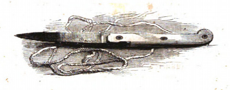 [a knife used to castrate male horses]