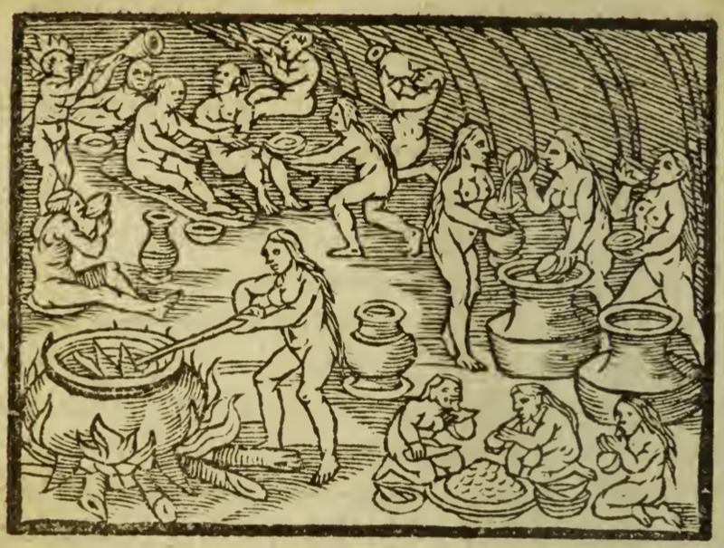 [Tupinambá women prepare an alcoholic beverage]