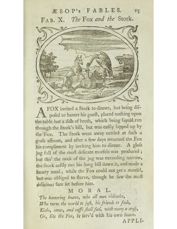 The Fox and the Stork. Other Titles: The Fox and the Crane