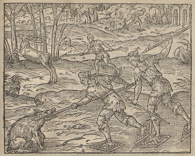 [Indigenous Canadians hunt in the winter]