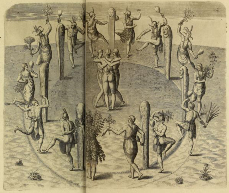 XVIII. La facon de danser de ceux de Virginia en leurs festes solennelles.