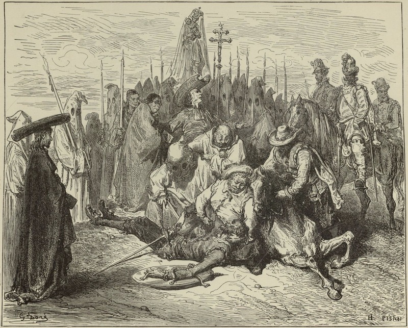 Aux cris et aux gémissements de Sancho, Don Quichotte rouvrit les yeux