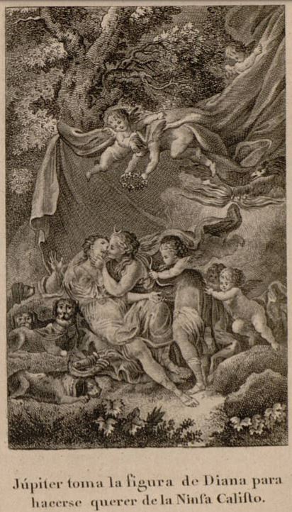 Jupiter toma la figura de Diana para hacerse de la Ninfa Calisto