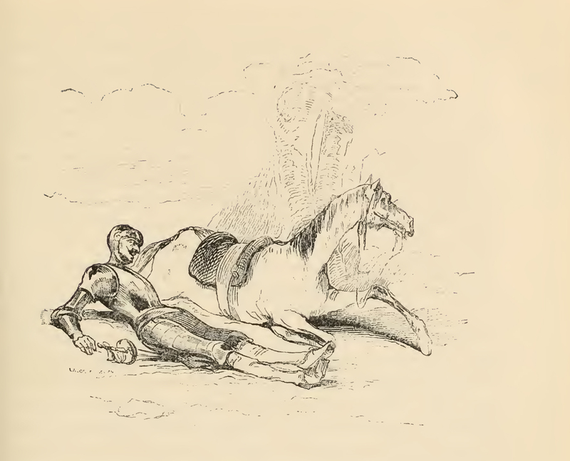 [Don Quixote lies next to his Horse Having Fallen]