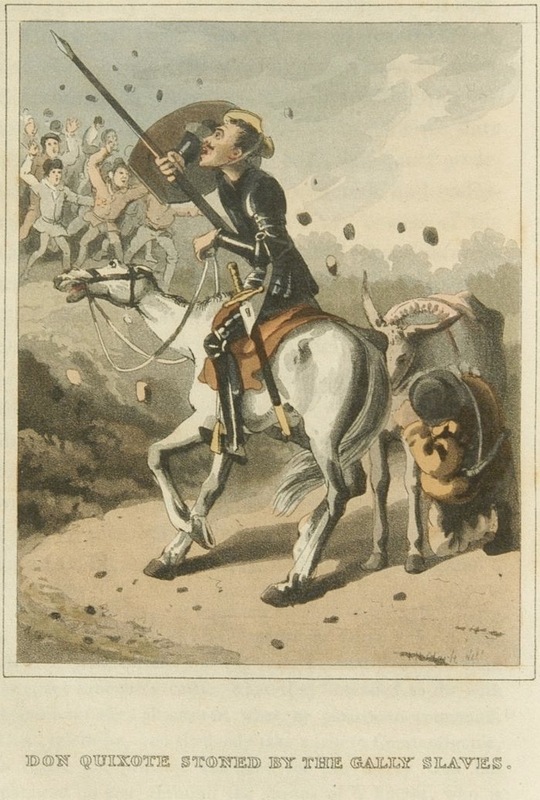 Don Quixote stoned by the galley slaves