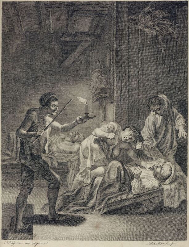 [Scuffle between Sancho Panza, Maritornes, and the muleteer]