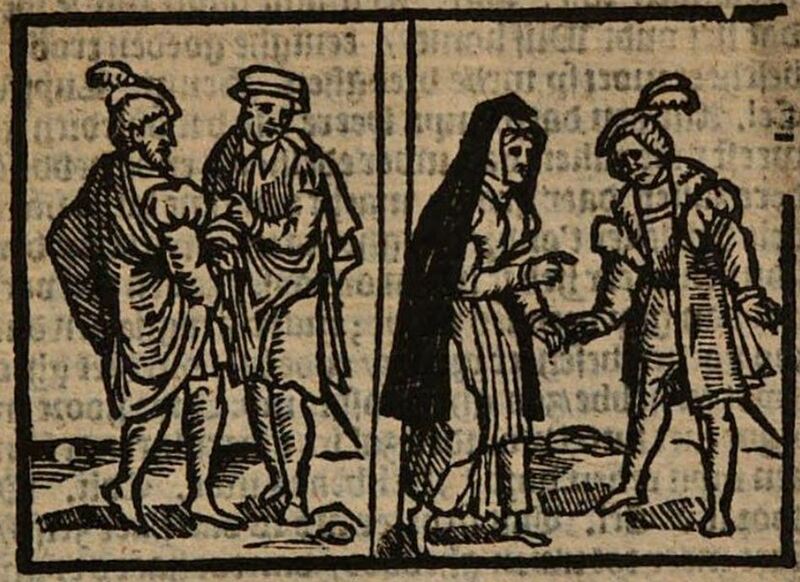 [Act XI – Celestina Delivers Good News to Calisto While Sempronio and Pármeno Voice Their Suspicions of Melibea]
