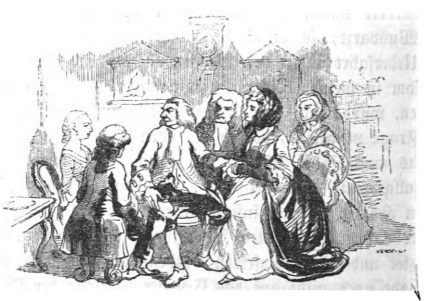 [Gulliver returns home to his family]