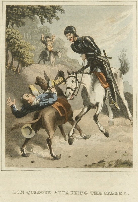 Don Quixote attacking the barber