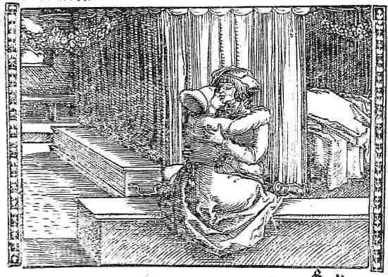 [Act XVII – Calisto and Melibea (?) Locked in Embrace]