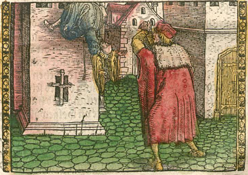 [Act XX – Melibea Falling as Pleberio Watches in Agony]