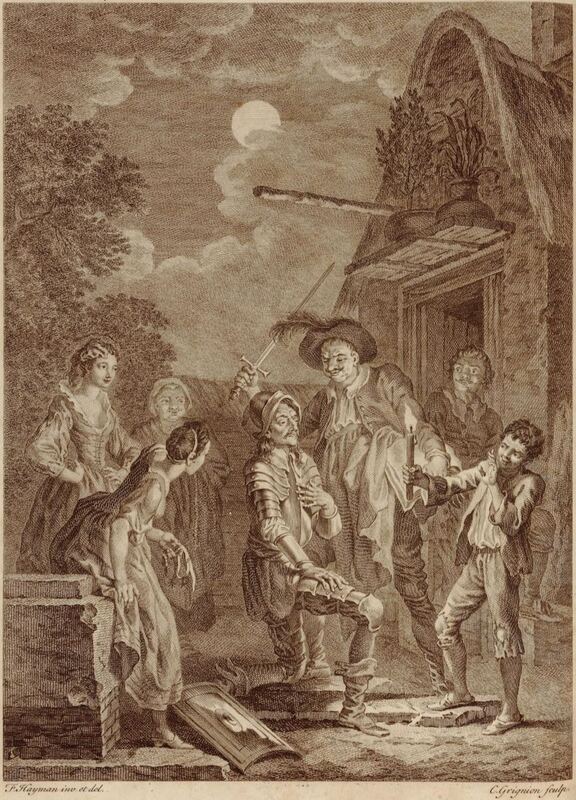 [Don Quixote knighted at the inn]