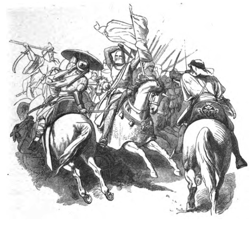 [The Cid and his troops fighting in a battle]