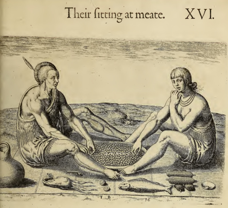 Their sitting at meate. XVI.
