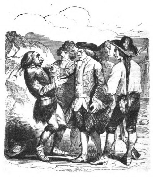 [Gulliver meets Portuguese sailors on New Holland]