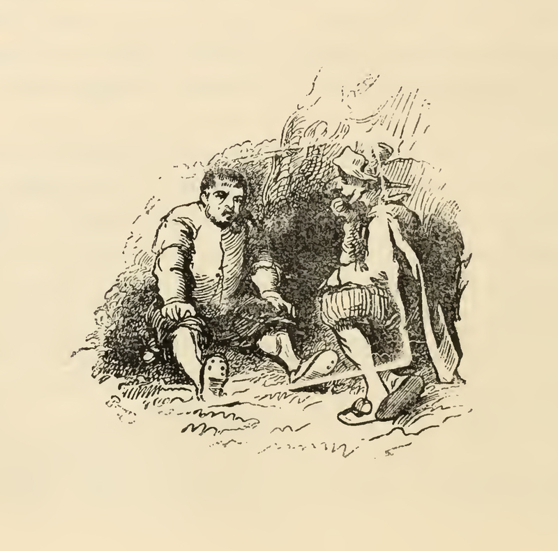 [Sancho Panza and the Squire of the Woods Withdraw Next to a Bush]