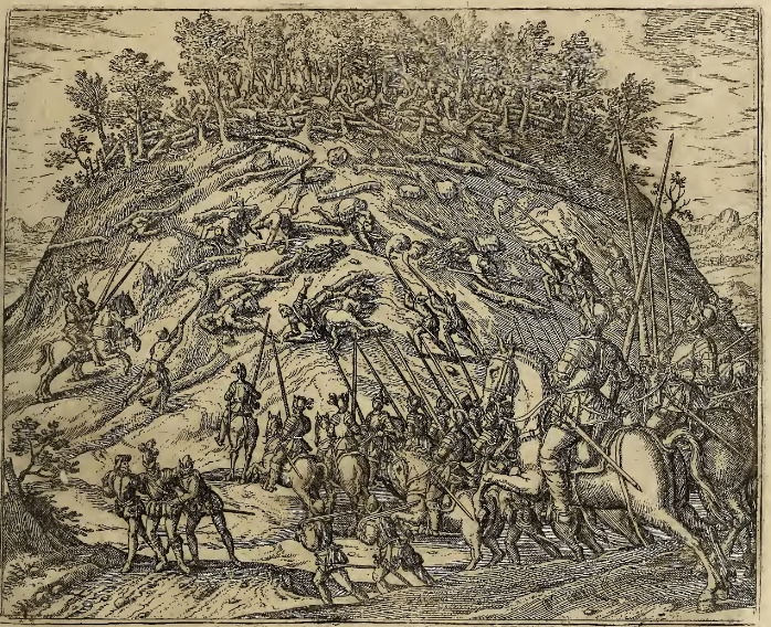 Petrus Aluaradus, welcher von dem Landvogt in new Hispanien Antonio de Mendozza in die Provintz Sibolla geschickt wurde, der wirdt fast mit allem seinem Volck von den Xaliscanern erschlagen.