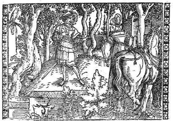 [Act I (First Illustration) – Calisto Encounters Melibea]