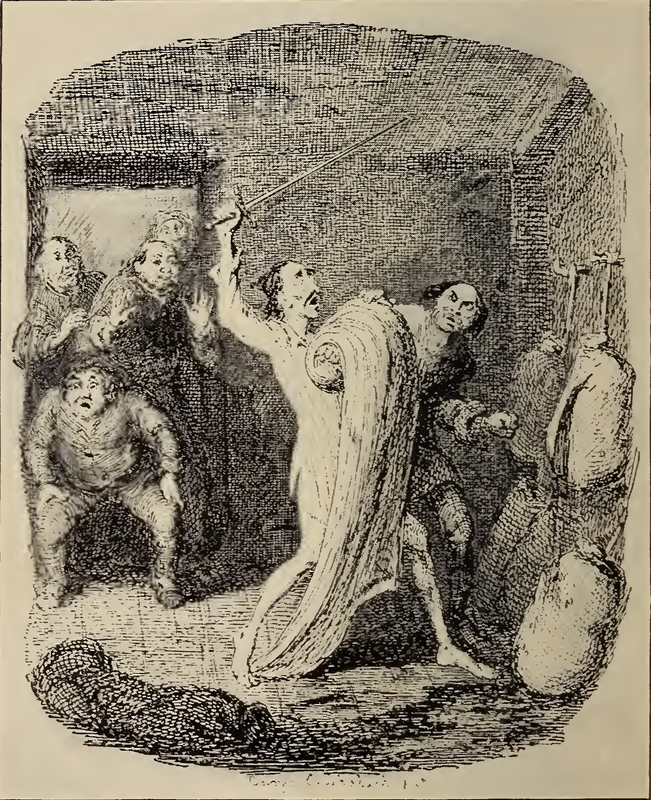 THE KNIGHT OF LA MANCHA BATTLING WITH THE WINE SKINS