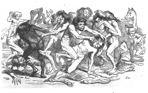 [a group of Yahoos fighting]