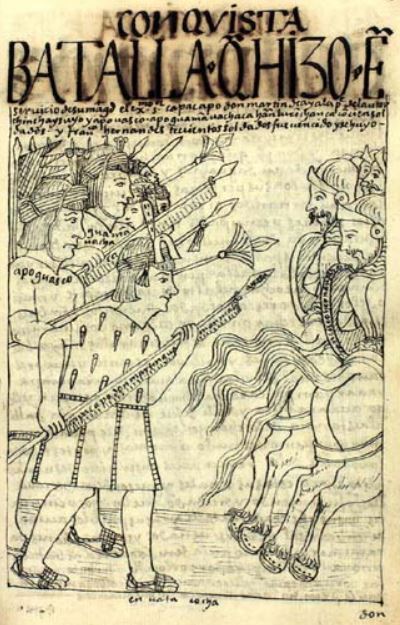 Batalla Qve Hizo En Seruicio de su Magestad el Excelenticimo Senor Capac Apo don Martin de Ayala, Padre del Autor, Chinchaysuyo, y Apo Uasco, Apo Guaman Uachaca, Hanan, Lurin Chanca, con cien Soldados y Francisco Hernandes, Trecientos Soldados. Fue uencido y se Huyo