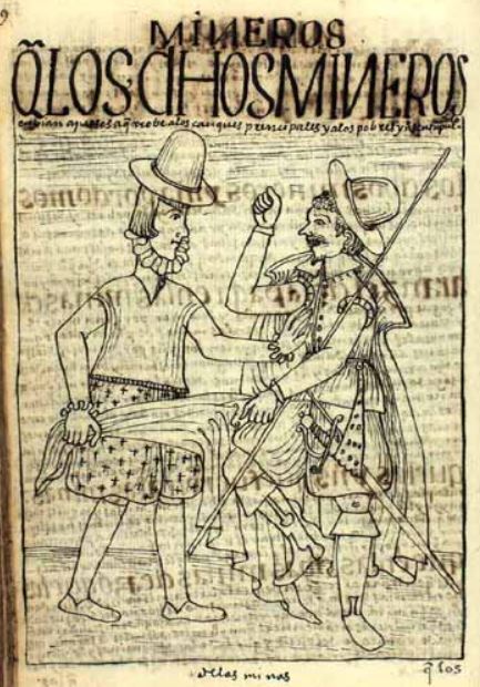 Q[v]e los D[ic]hos Mineros Enbian a Jueses a que Rrobe a los Caciques Prencipales y a los Pobres Yndios en su Pueblo