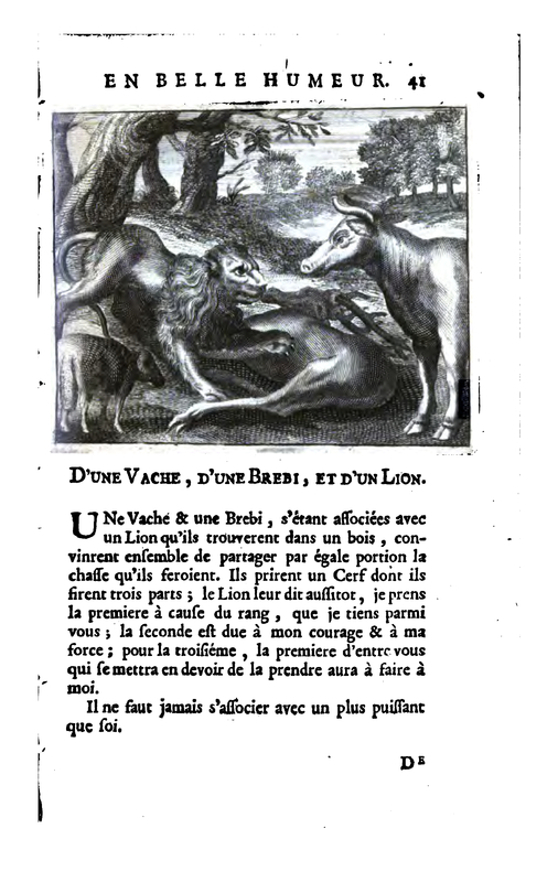 D'une vache, d'une brebi, et d'un lion