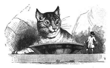 [The giant family’s cat sees Gulliver]