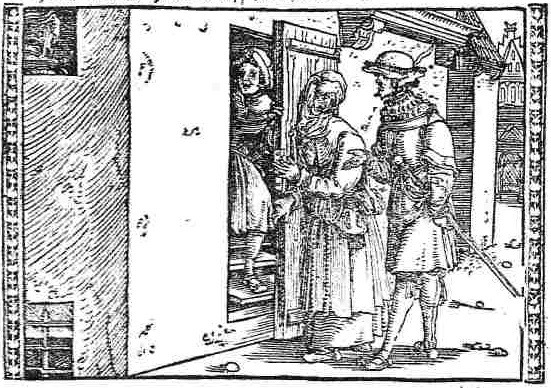 [Act V – Pármeno Opening the Door for Celestina and Sempronio]