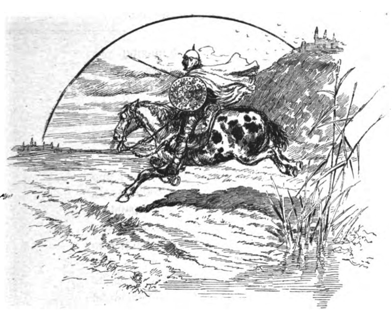 [The Cid riding his horse]